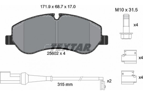 Textar Σετ τακάκια, Δισκόφρενα - 2560201