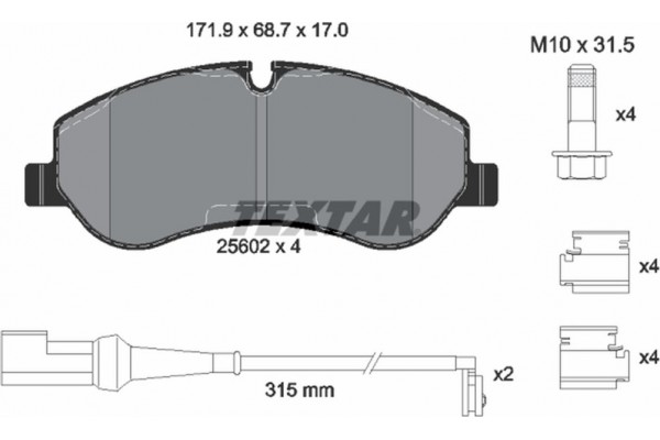 Textar Σετ τακάκια, Δισκόφρενα - 2560201