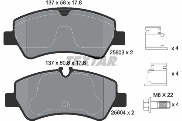 Textar Σετ τακάκια, Δισκόφρενα - 2560301