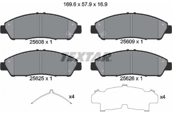 Textar Σετ τακάκια, Δισκόφρενα - 2560801