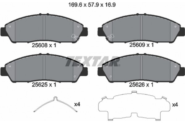 Textar Σετ τακάκια, Δισκόφρενα - 2560801