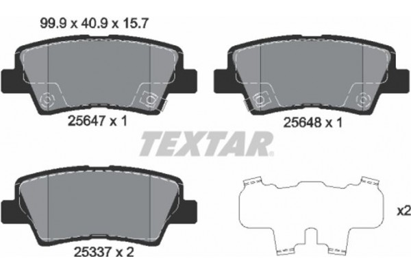 Textar Σετ τακάκια, Δισκόφρενα - 2564701