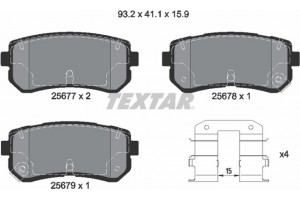 Textar Σετ τακάκια, Δισκόφρενα - 2567701