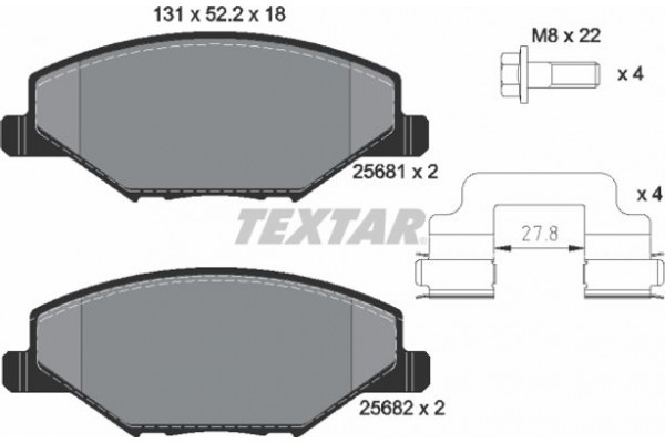 Textar Σετ τακάκια, Δισκόφρενα - 2568101