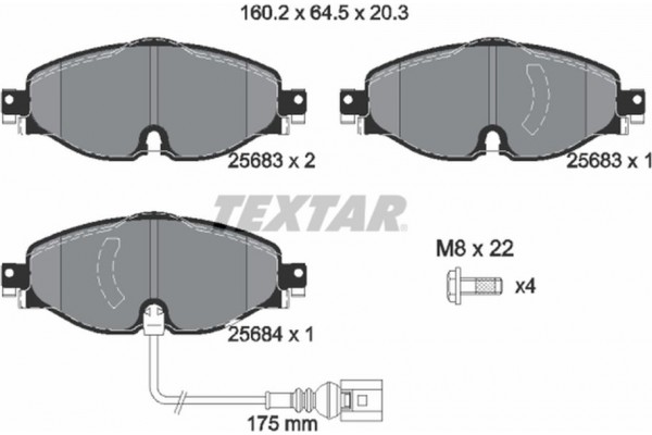 Textar Σετ τακάκια, Δισκόφρενα - 2568301