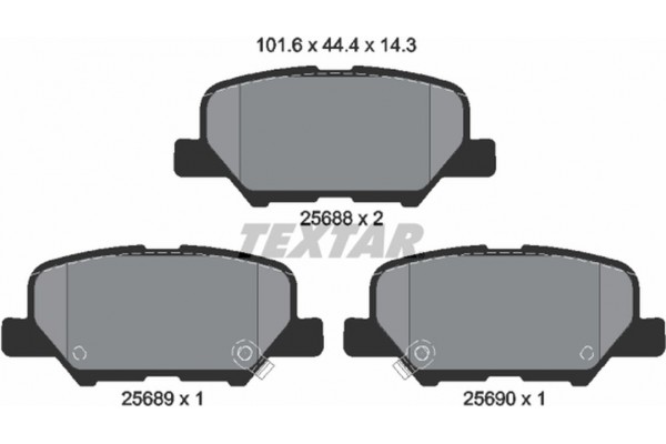 Textar Σετ τακάκια, Δισκόφρενα - 2568801