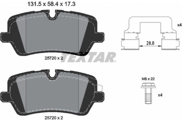 Textar Σετ τακάκια, Δισκόφρενα - 2572001