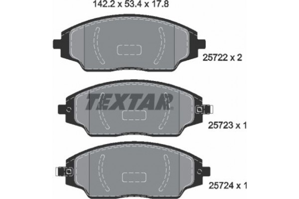 Textar Σετ τακάκια, Δισκόφρενα - 2572201