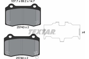 Textar Σετ τακάκια, Δισκόφρενα - 2574301