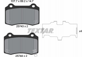 Textar Σετ τακάκια, Δισκόφρενα - 2574301