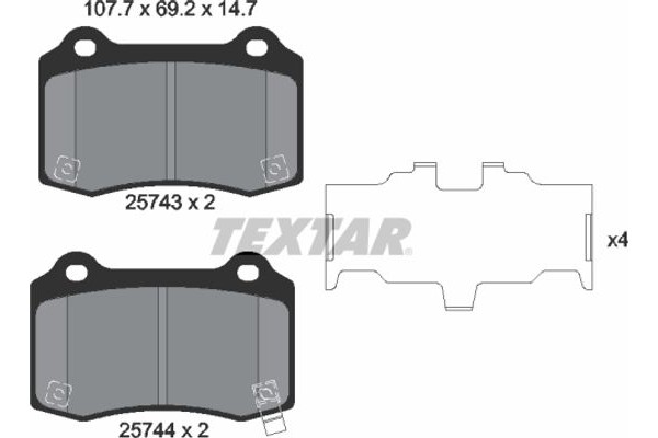 Textar Σετ τακάκια, Δισκόφρενα - 2574301