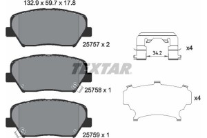 Textar Σετ τακάκια, Δισκόφρενα - 2575701