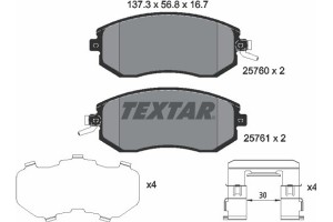 Textar Σετ τακάκια, Δισκόφρενα - 2576001