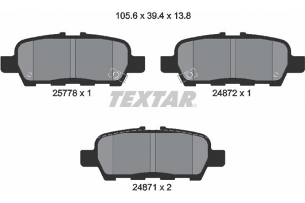 Textar Σετ τακάκια, Δισκόφρενα - 2577801