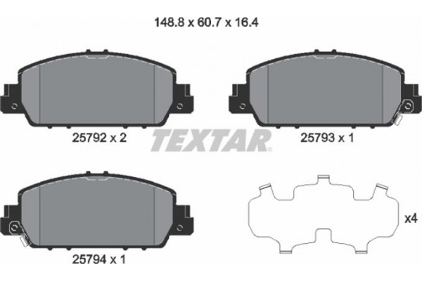 Textar Σετ τακάκια, Δισκόφρενα - 2579201