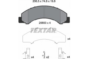Textar Σετ τακάκια, Δισκόφρενα - 2580001