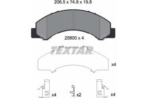 Textar Σετ τακάκια, Δισκόφρενα - 2580001