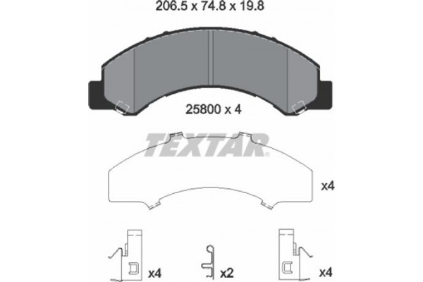 Textar Σετ τακάκια, Δισκόφρενα - 2580001