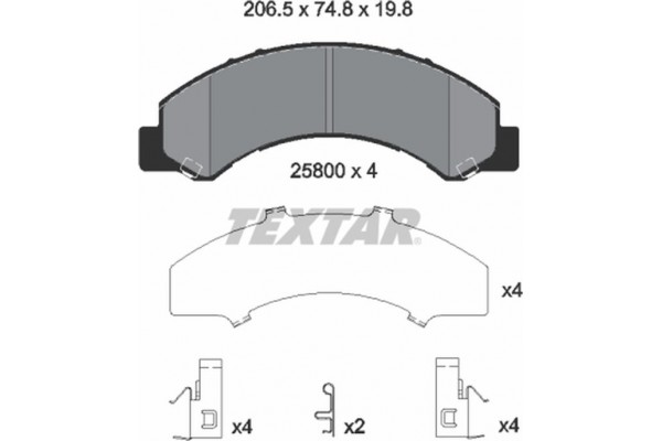 Textar Σετ τακάκια, Δισκόφρενα - 2580001