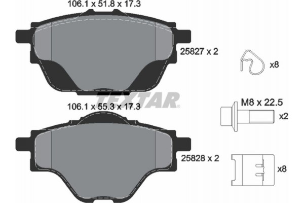 Textar Σετ τακάκια, Δισκόφρενα - 2582701 Textar Σετ τακάκια, Δισκόφρενα - 2582701