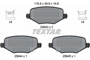 Textar Σετ τακάκια, Δισκόφρενα - 2584301