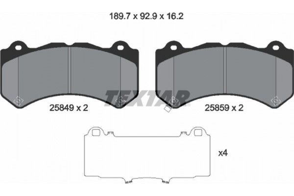 Textar Σετ τακάκια, Δισκόφρενα - 2584901