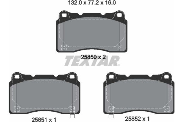 Textar Σετ τακάκια, Δισκόφρενα - 2585001