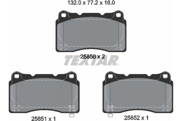 Textar Σετ τακάκια, Δισκόφρενα - 2585001