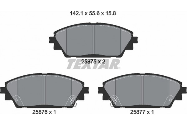 Textar Σετ τακάκια, Δισκόφρενα - 2587501