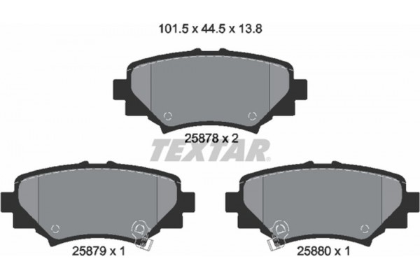 Textar Σετ τακάκια, Δισκόφρενα - 2587801