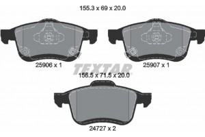 Textar Σετ τακάκια, Δισκόφρενα - 2590601