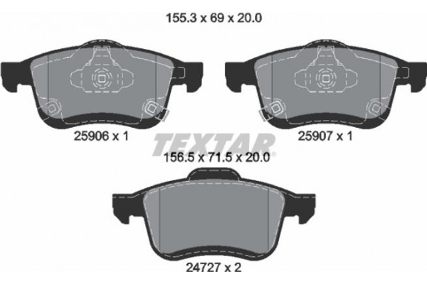 Textar Σετ τακάκια, Δισκόφρενα - 2590601