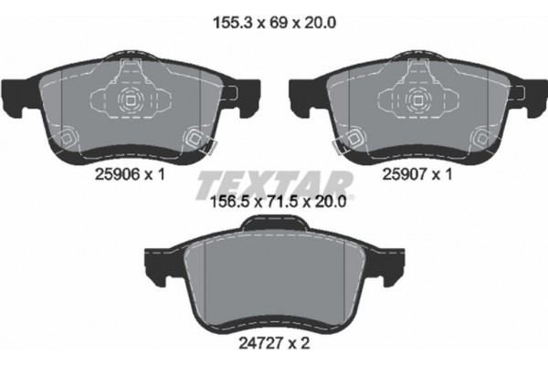 Textar Σετ τακάκια, Δισκόφρενα - 2590601