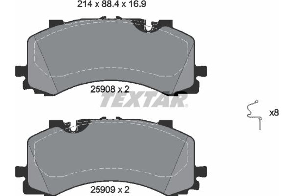 Textar Σετ τακάκια, Δισκόφρενα - 2590801