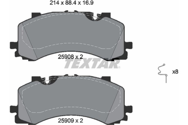 Textar Σετ τακάκια, Δισκόφρενα - 2590801