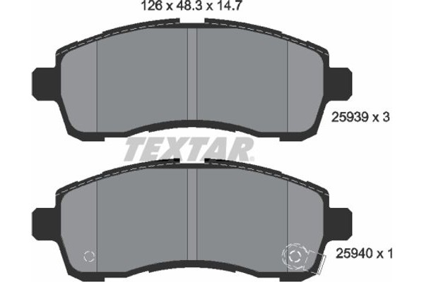 Textar Σετ τακάκια, Δισκόφρενα - 2593901