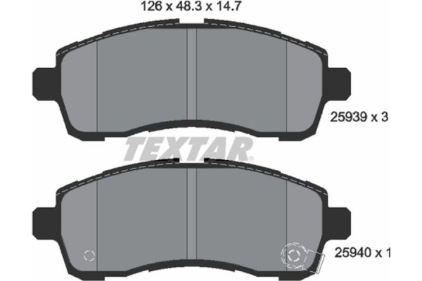 Textar Σετ τακάκια, Δισκόφρενα - 2593901
