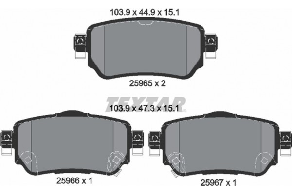 Textar Σετ τακάκια, Δισκόφρενα - 2596501