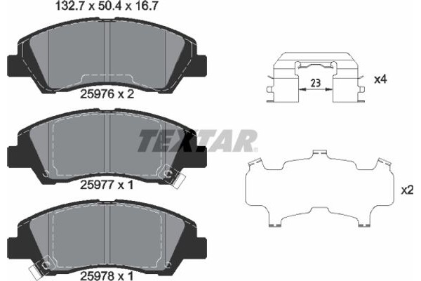 Textar Σετ τακάκια, Δισκόφρενα - 2597601