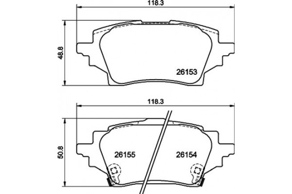 Textar Σετ τακάκια, Δισκόφρενα - 2615301