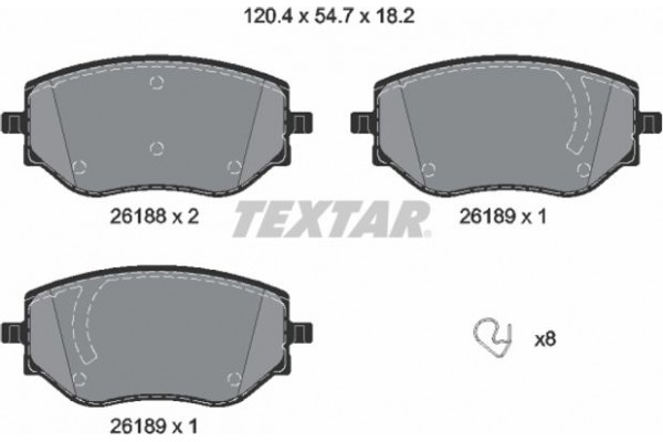 Textar Σετ τακάκια, Δισκόφρενα - 2618801