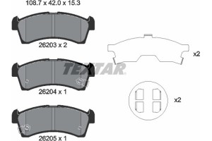 Textar Σετ τακάκια, Δισκόφρενα - 2620301