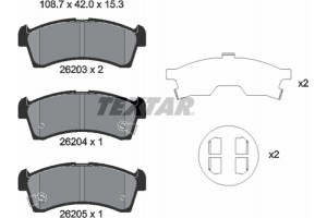 Textar Σετ τακάκια, Δισκόφρενα - 2620301