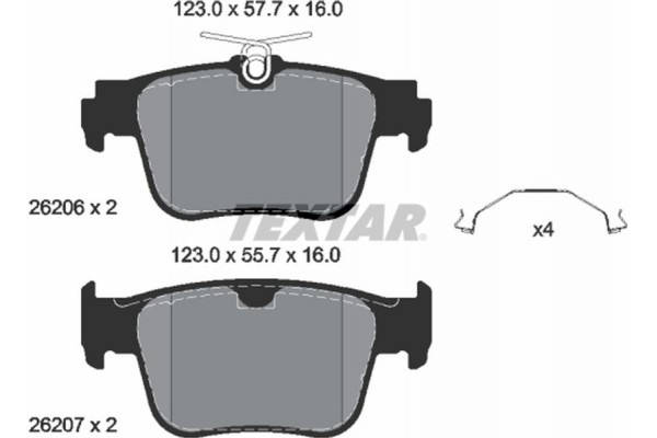 Textar Σετ τακάκια, Δισκόφρενα - 2620601