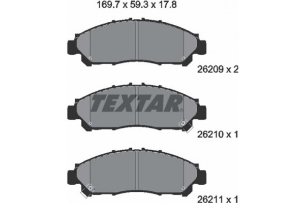 Textar Σετ τακάκια, Δισκόφρενα - 2620901