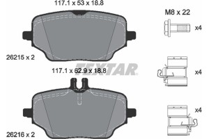Textar Σετ τακάκια, Δισκόφρενα - 2621501