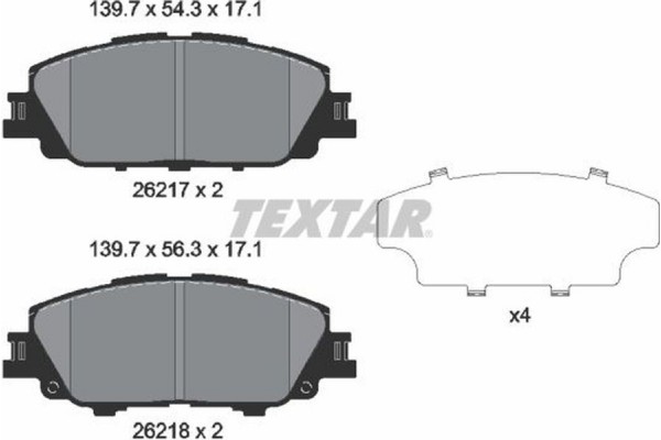 Textar Σετ τακάκια, Δισκόφρενα - 2621701 Textar Σετ τακάκια, Δισκόφρενα - 2621701