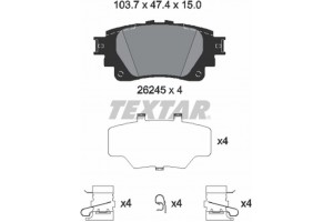 Textar Σετ τακάκια, Δισκόφρενα - 2624501