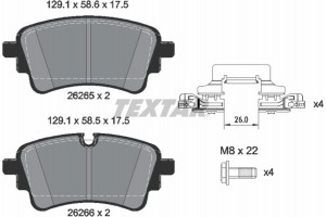 Textar Σετ τακάκια, Δισκόφρενα - 2626501