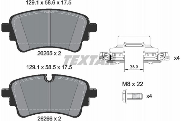 Textar Σετ τακάκια, Δισκόφρενα - 2626501